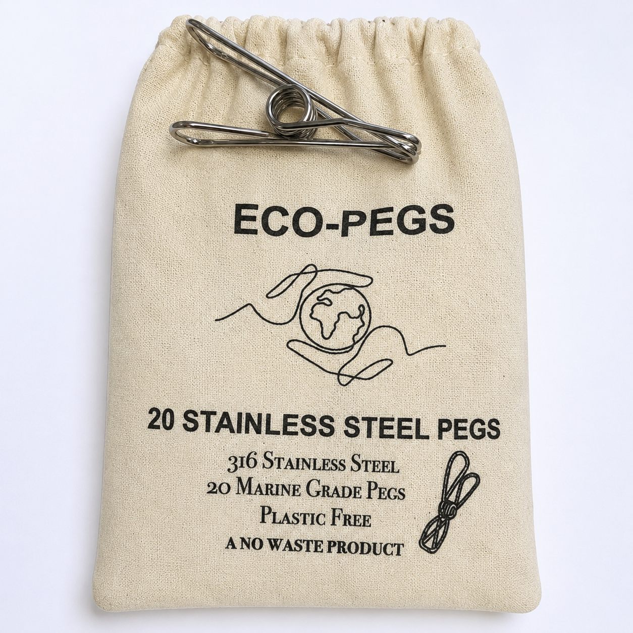 Stainless Steel Pack 20 Pegs