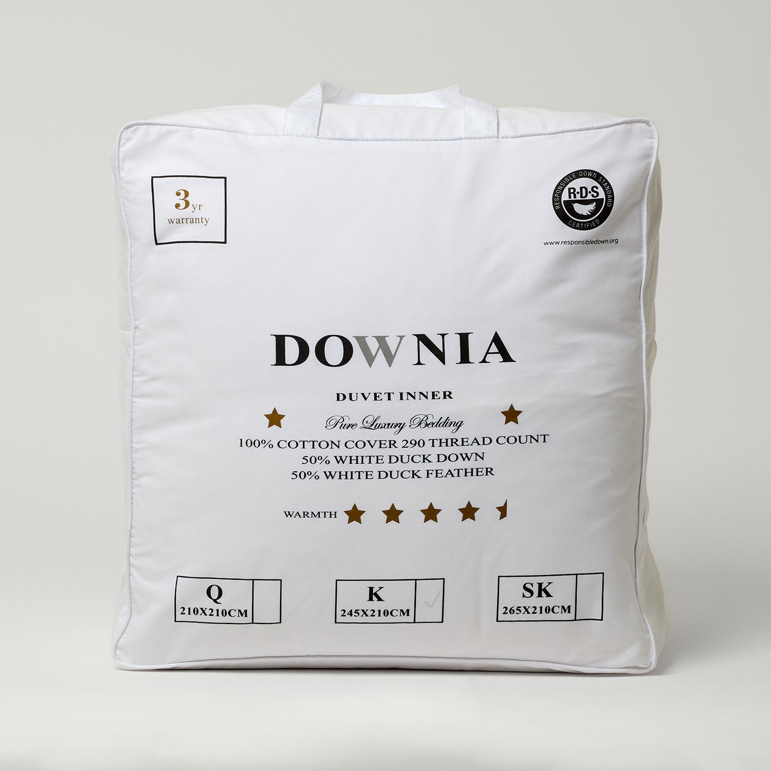 Downia 50% White Duck Down 50% White Duck Feather Duvet Inners