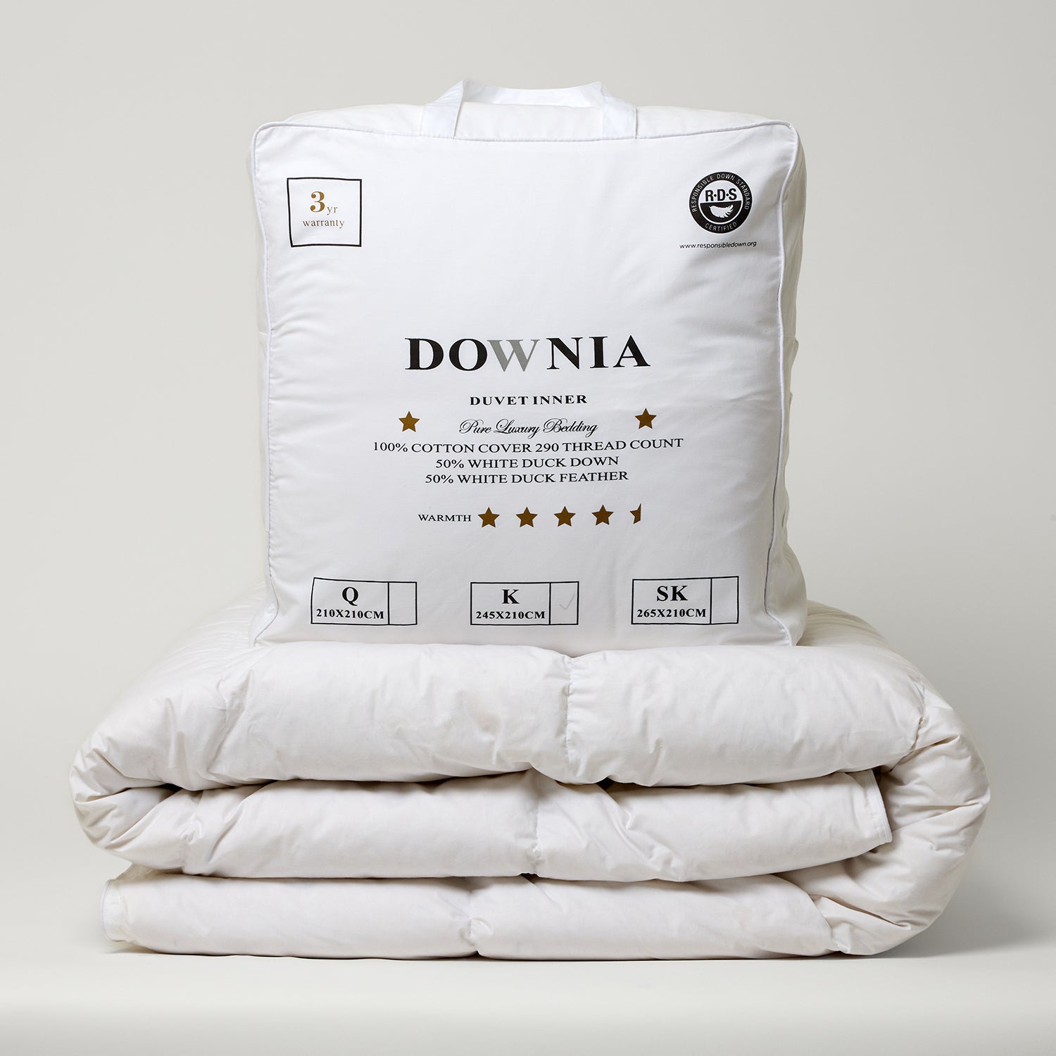 Downia 50% White Duck Down 50% White Duck Feather Duvet Inners